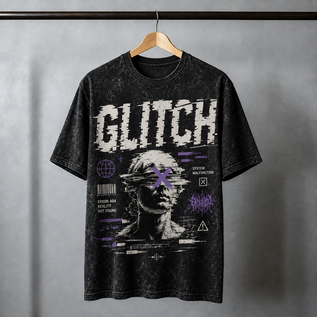 Glitch Acid Washed Tee